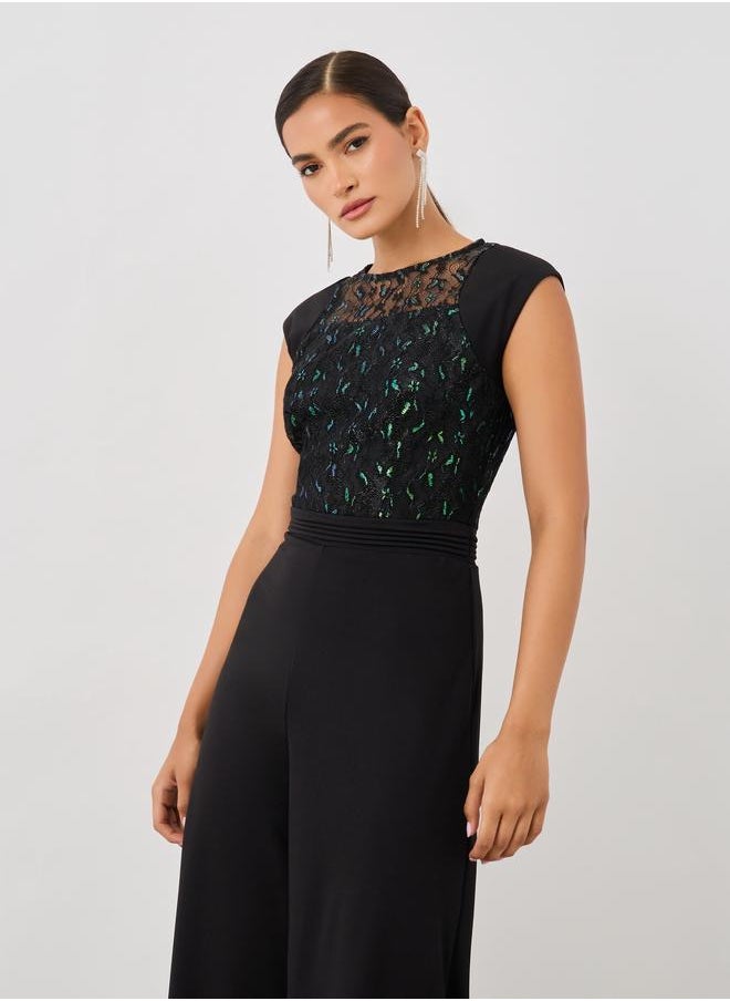 Styli Styli Embellished Sleeveless Wide Leg Jumspuit  - Image 2