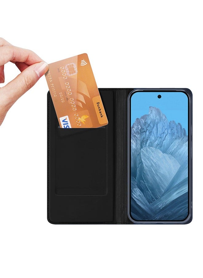 Muyixin حافظة لجهاز جوجل بكسل 9 برو XL حافظة جلدية قابلة للطي مع حامل بطاقة مدمج وإغلاق مغناطيسي (أسود) - Image 3