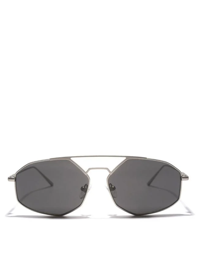 30Sundays POIRET - La French Collection Men Gray Sunglasses - Frame Material: Metal - Lens Color: Gray- Frame Color: Silver - Full Rim