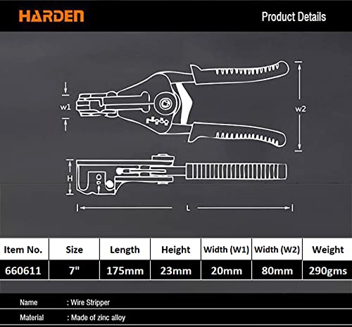 Harden 7" Professional Automatic Wire Cutter and Stripper - 660611 - Image 2