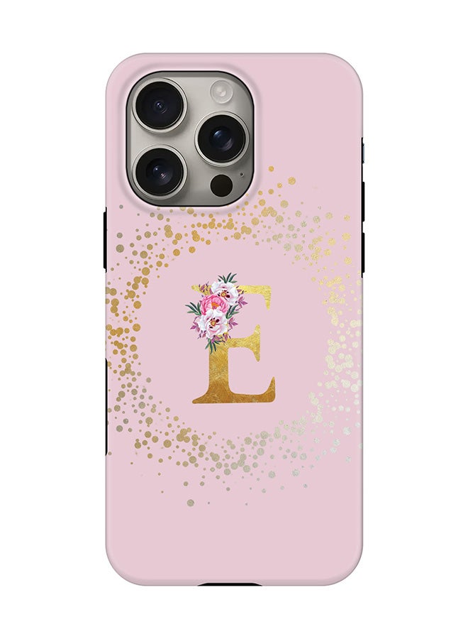 Stylizedd Tough Pro Magnetic Case for iPhone 16 Pro, Dual Layer hybrid PC + TPU Mobile Cover Matte - Custom Monogram Floral - E  (Pink ) - Image 1