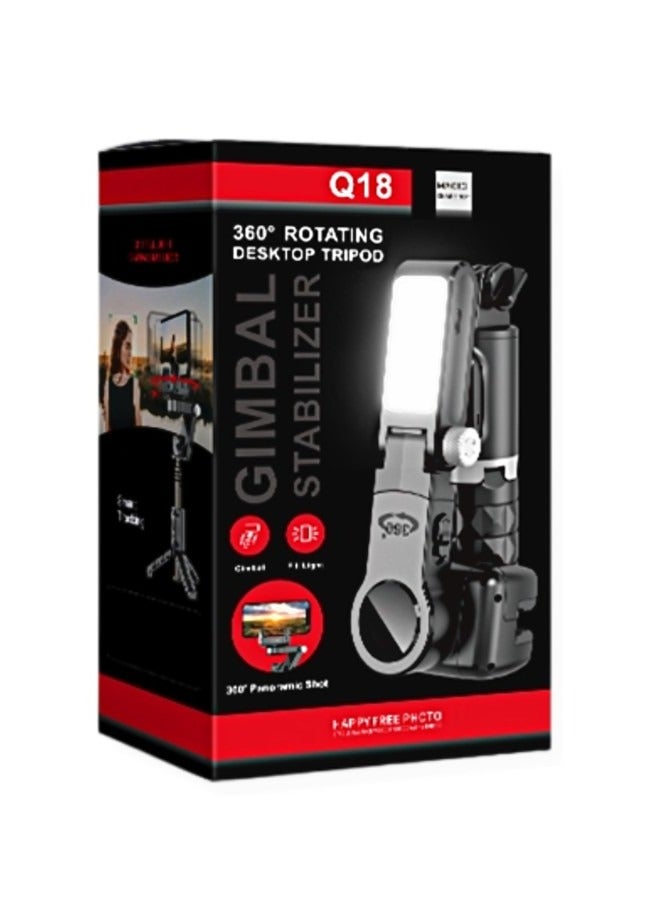 Q18 Desktop Gimbal Stabilizer Fill Light Selfie Stick Tripod - Image 3