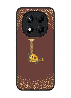 Stylizedd For Xiaomi Redmi Note 14 Pro 4G 4G Case,Slim fit Camera Protection, Shockproof Thin Phone cover  - Custom Floral Monogram - L  (Brown )  - Image 1