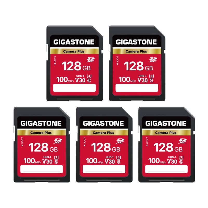 GIGASTONE 128GB SD Card 5Pack Camera Plus UHSI A1 V30 U3 SDXC Memory Card High Speed UHD Video Compatible with Digital Camera with 5 Mini Cases - Image 2