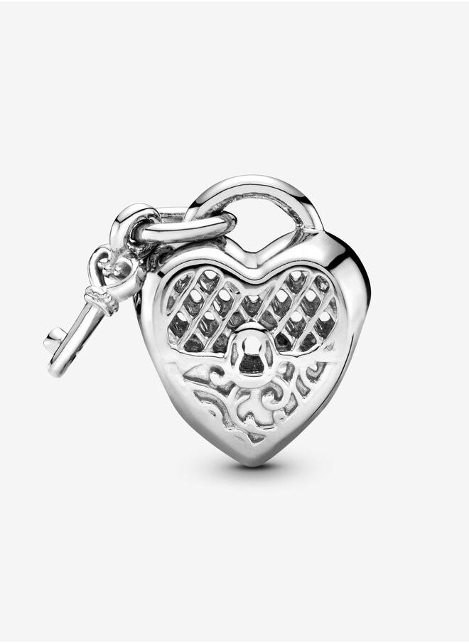 Pandora Moments Women's Sterling Silver Love You Heart Padlock Bracelet Charm
