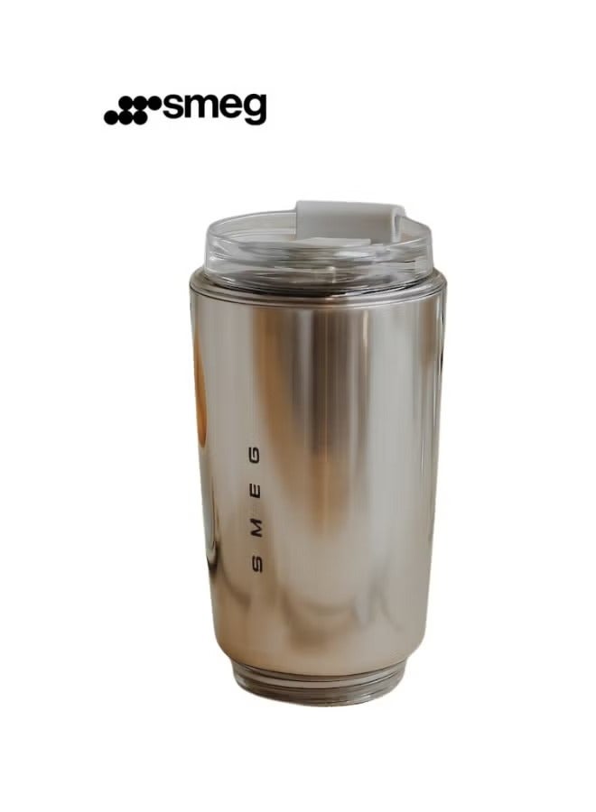 smeg 320ML Beverage Cup Travel Portable Car Drinking Cup Stainless Steel Vacuum Leak proof 320ML Coffee Thermos（silvery） - Image 1