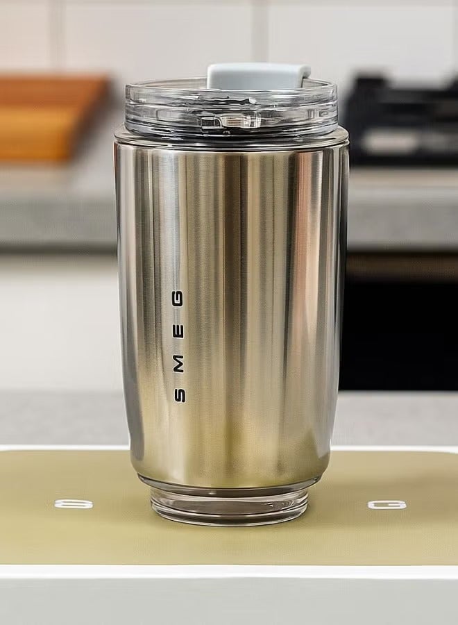 smeg 320ML Beverage Cup Travel Portable Car Drinking Cup Stainless Steel Vacuum Leak proof 320ML Coffee Thermos（silvery） - Image 2