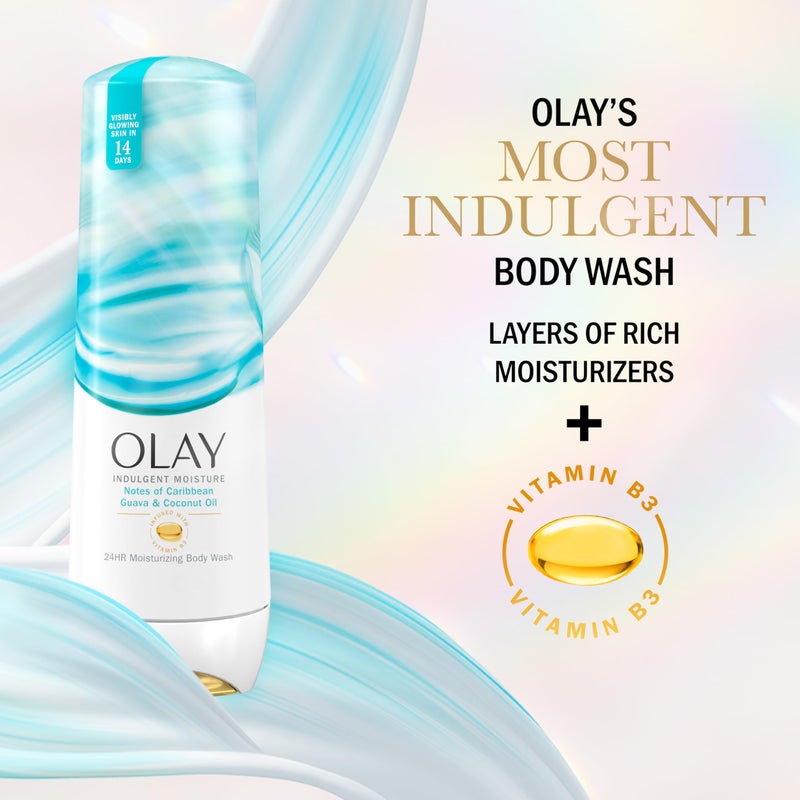 Olay Body Wash for Women, Indulgent Moisture, 24hr Moisturizing & Nourishing Formula, Infused with Vitamin B3 Complex, Luxurious Fragrances, Guava & Coconut Scent, 20 fl oz - Image 5