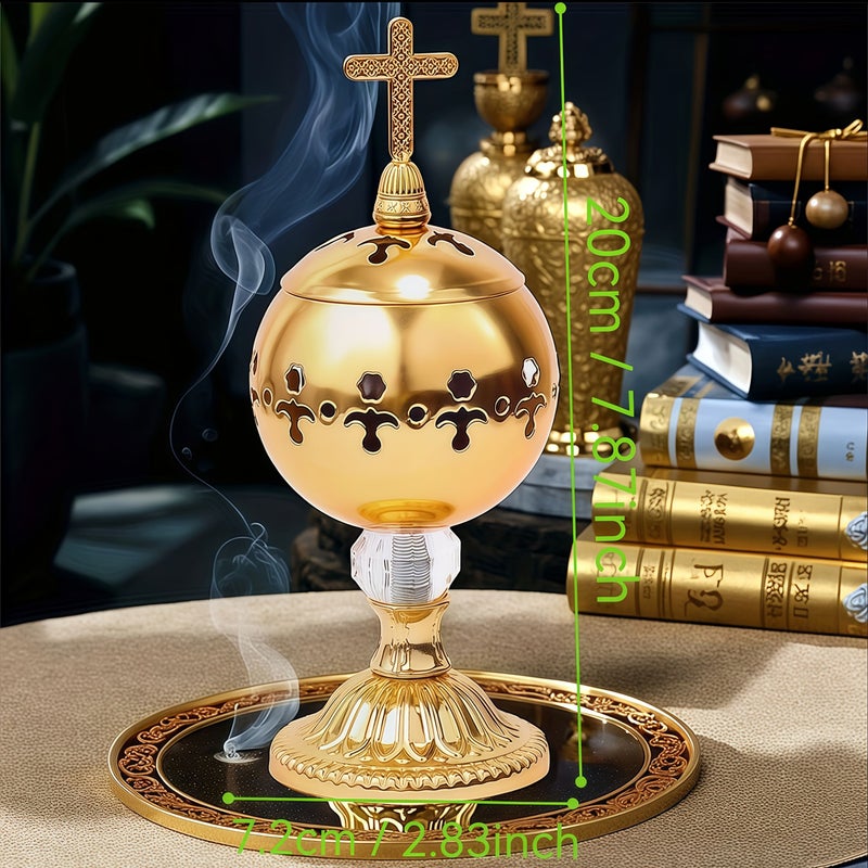مدخرة تقليدية للبخور العطري، مناسبة للكنيسة والتأمل واليوغا، وحامل راتنج للمنزل، قطعة واحدة. - Image 3