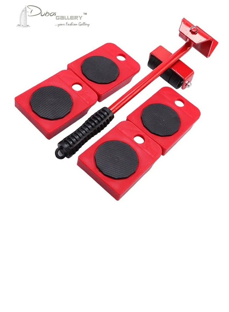 DubaiGallery Furniture Appliances Glider Mover Slider Lifter Roller Logistics Helper Tool Set System Make Moving Rearranging Safe Convenient Random Wheel Style Red - Image 1
