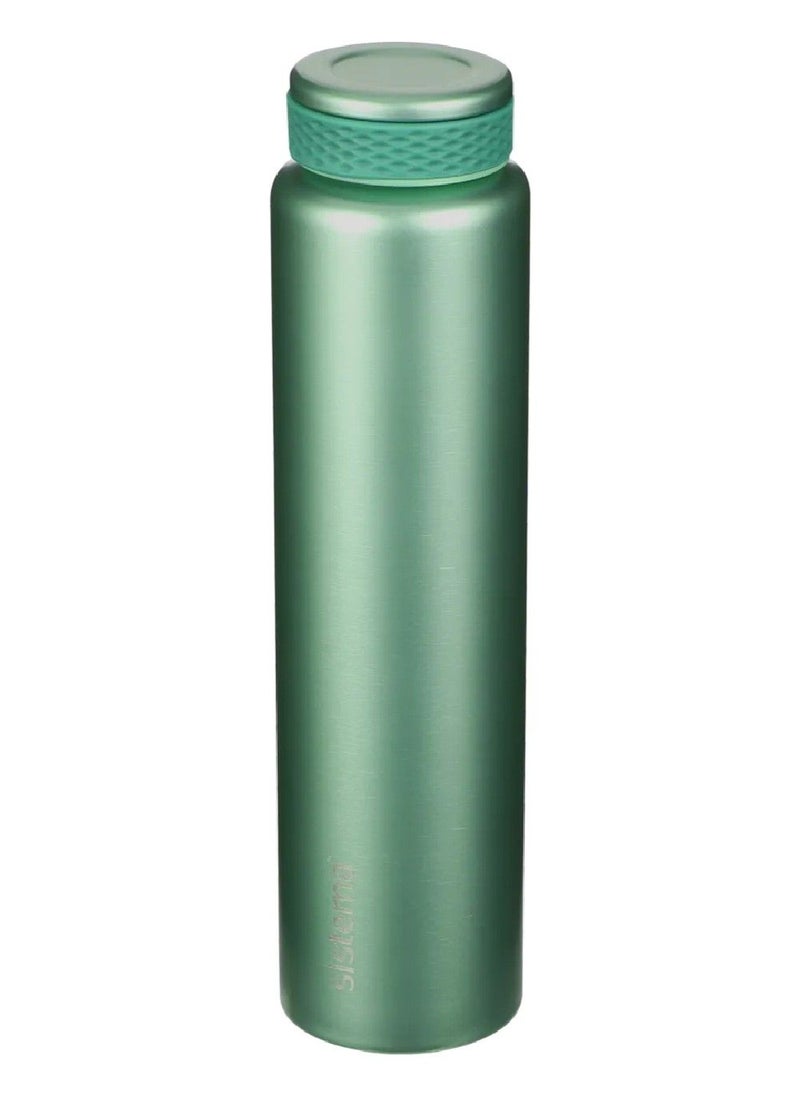 sistema - Sistema 280ML Chic Stainless-Steel Bottle, designed with double walled insulation and 100% Leak Proof to keep drinks Hot & Cool, BPA Free. Green. - Image 1