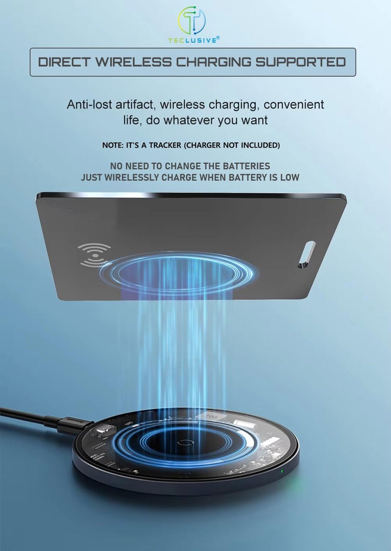 T Teclusive Ultra-Thin Smart Card Wallet Tracker Smart Tag Compatible with Apple Find My Phone iOS only | GPS Location Item Finder Anti-Lost | Wireless Charging & IP68 Waterproof | Built in Buzzer - Image 4