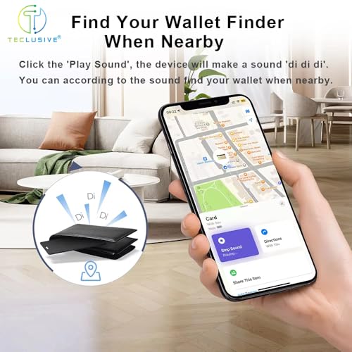 T Teclusive Ultra-Thin Smart Card Wallet Tracker Smart Tag Compatible with Apple Find My Phone iOS only | GPS Location Item Finder Anti-Lost | Wireless Charging & IP68 Waterproof | Built in Buzzer - Image 5