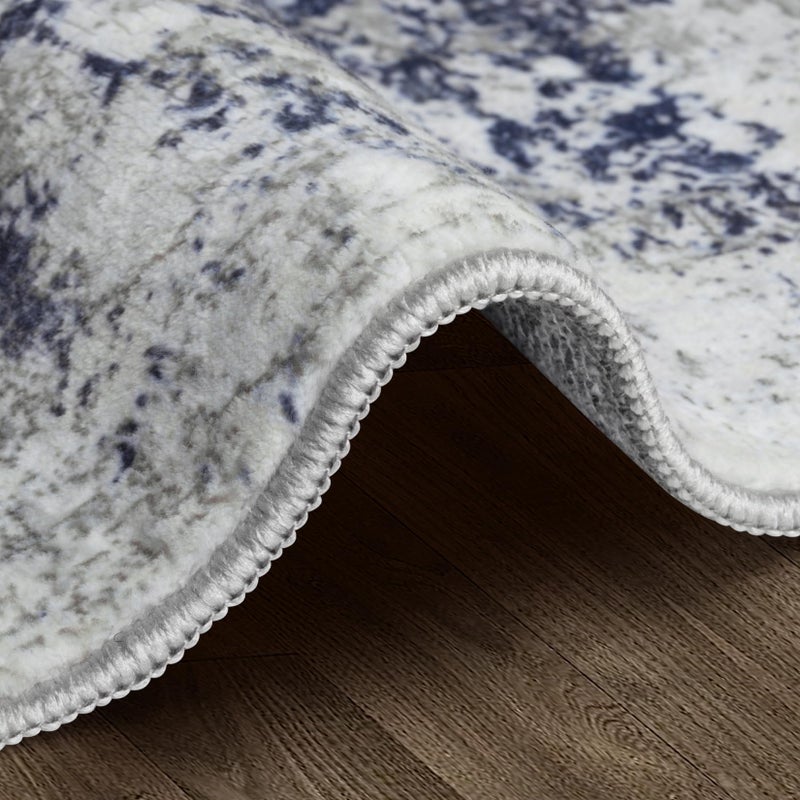 Gent drizz Area Rugs 5x7 Living Room: Large Modern Abstract Washable Rug Soft Anti-Skid Non-Shedding Carpet Indoor Floor Thin Carpets for Bedroom Dining Room Farmhouse Nursery Home Office Night Blue Grey - Image 5