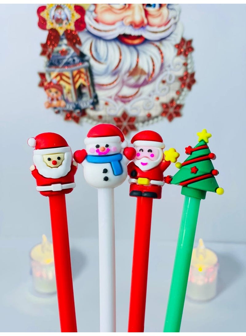 Christmas gel pens in different Christmas shapes. Christmas pen. Blue ink color. Box: 12 pens. - Image 2