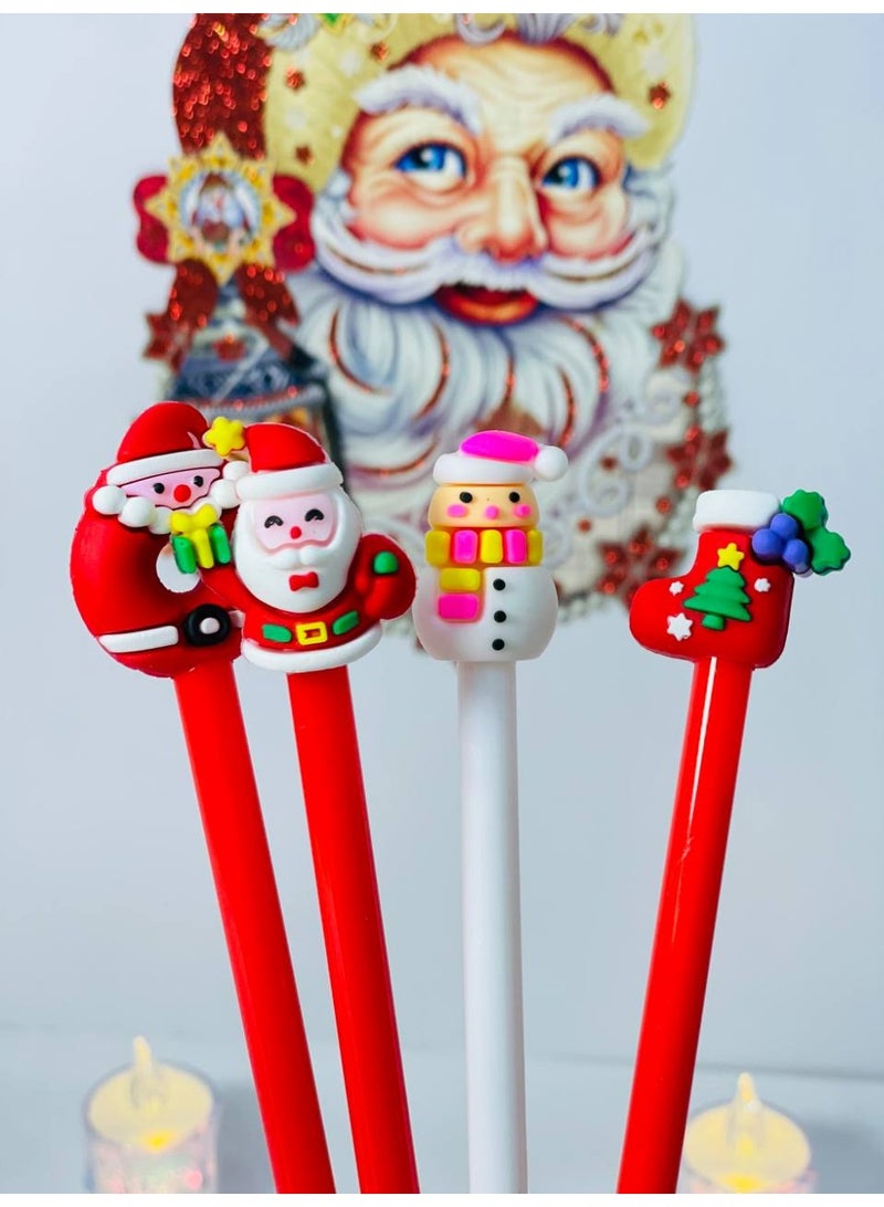 Christmas gel pens in different Christmas shapes. Christmas pen. Blue ink color. Box: 12 pens. - Image 3