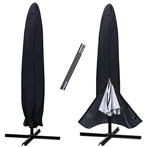 NettyPro Patio Umbrella Cover Outdoor Waterproof Market Umbrella Parasol Cover Fits 6ft to 9ft Black - Image 1