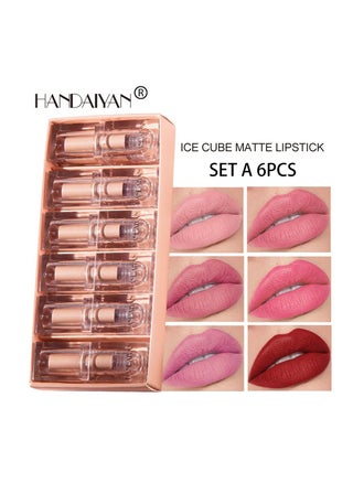 Lipstick Set For Women 6pcs Matte Moisturizing Lip Stick Velvet Long Lasting Waterproof Nude Non-Stick Cup 24 Hours Smudge Proof Permanent Color Stay Hydration Lightweight Texture Ice Cube Makeup Gift - pzsku/ZC8DCDD8152C866ABD6C8Z/45/_/1657103323/0a3452a3-6da8-4947-b12d-52679d214b1b