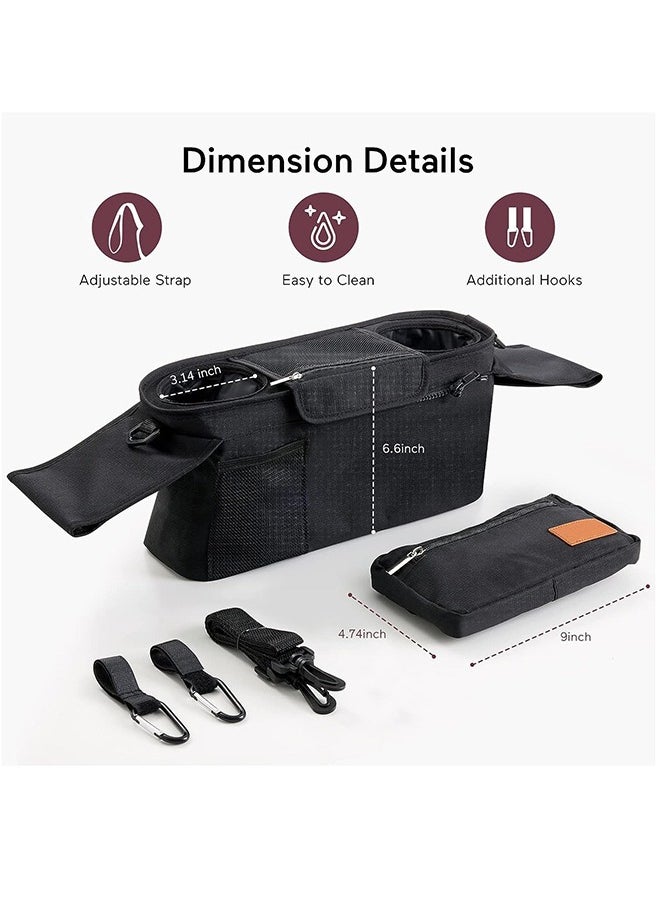 Arabest - Universal Stroller Organizer With Insulated Cup Holder Detachable Phone Bag And Shoulder Strap Bob Umbrella And Pet - Image 1