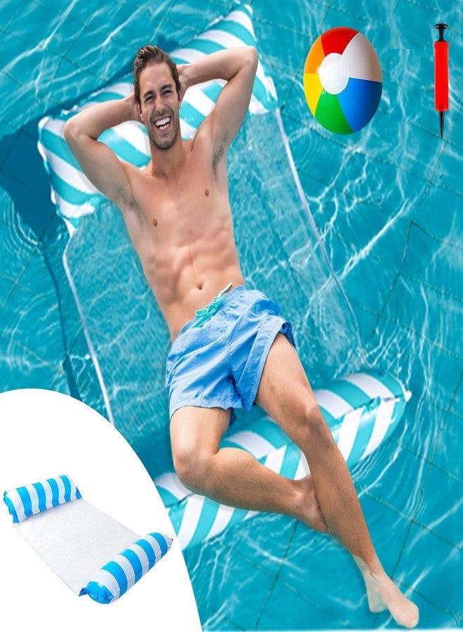 Angels Inflatable Hammock Pool Float 2 Pack Blue and Pink Floater with Beach Ball and Pump, - Image 5