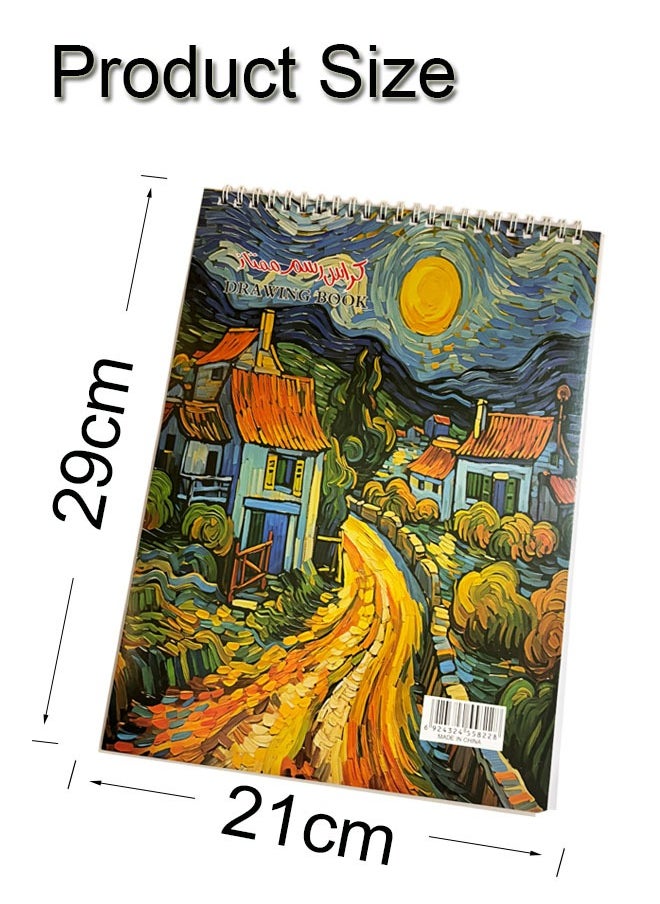 GBQ - A4(21*29cm）Drawing Book Contains 50Sheets/Book Sketchbooks Spiral Bound Hardcover Art Books - Image 1