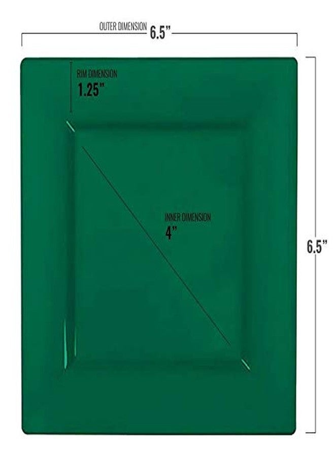 Kaya Hunter Green Plastic Square Cake Plates (Pack of 10) 6.5" - Vibrant & Disposable Tableware, Perfect for Events, Holiday Parties, Weddings, & More - Image 3