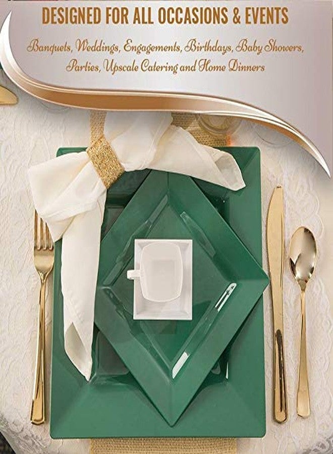 Kaya Hunter Green Plastic Square Cake Plates (Pack of 10) 6.5" - Vibrant & Disposable Tableware, Perfect for Events, Holiday Parties, Weddings, & More - Image 4