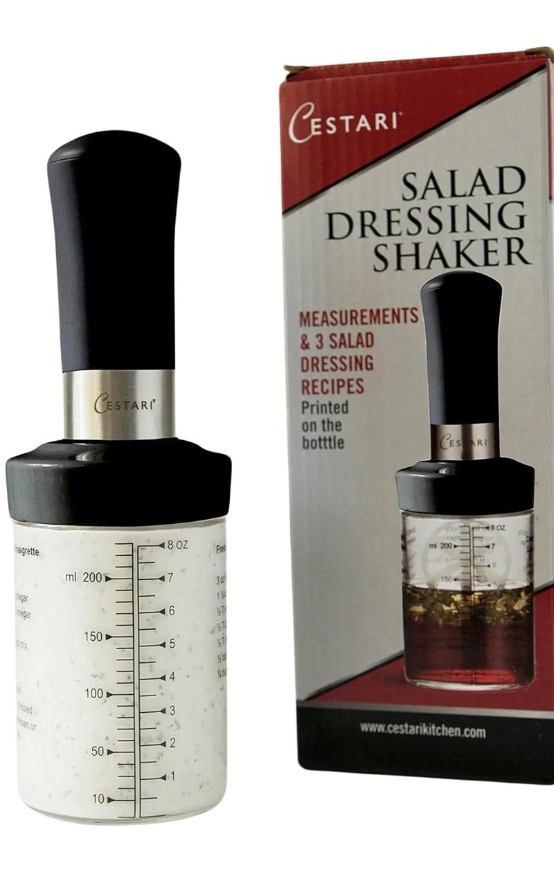 Glass Salad Dressing Bottle Premium Borosilicate Salad Dressing Shaker with Mixer Insert  Leak Proof Salad Dressing Blender and Dispenser with Measurements and Recipes  Reusable Vinaigrette Cruet