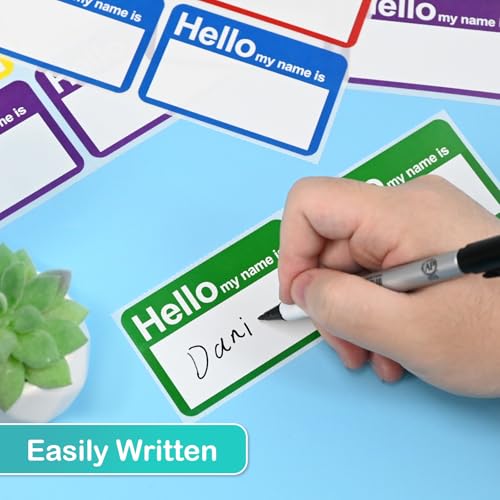 L LIKED "Hello My Name is" 5 Colors 3.5" x 2.25" 200 Name Tags Stickers for Party, Office, Meeting, School - Image 3