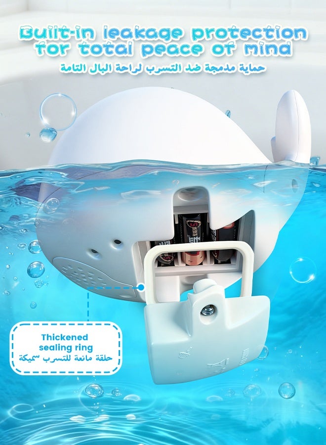 نفس ألعاب حمام ألعاب حمام مضيئة على شكل حوت لعبة حمام رشاش مياه على شكل حوت مناسبة كهدية عيد ميلاد للأولاد والبنات - Image 4