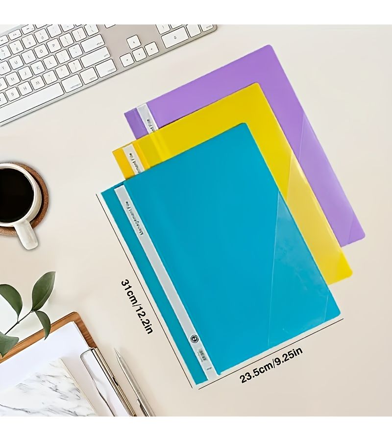 5 حافظات A4 شفافة ذات 3 حلقات، منظمة للمستندات المكتبية والمدرسية المتينةف - Image 2