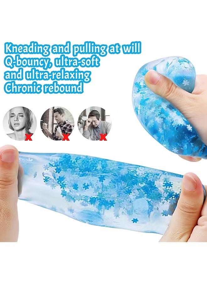 KANGLI 2 PCS Cube Snowflake Squeeze Toy - Stress Balls for Kids and Adults, Square Ice Cube Fidget Toys, Fidget Cube Sensory Toys , Squeeze Ball Stress Relief Toys for Boys Girls,, Party Favors (Blue) - Image 4