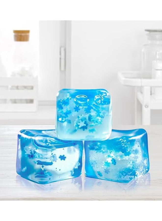 KANGLI 2 PCS Cube Snowflake Squeeze Toy - Stress Balls for Kids and Adults, Square Ice Cube Fidget Toys, Fidget Cube Sensory Toys , Squeeze Ball Stress Relief Toys for Boys Girls,, Party Favors (Blue) - Image 5