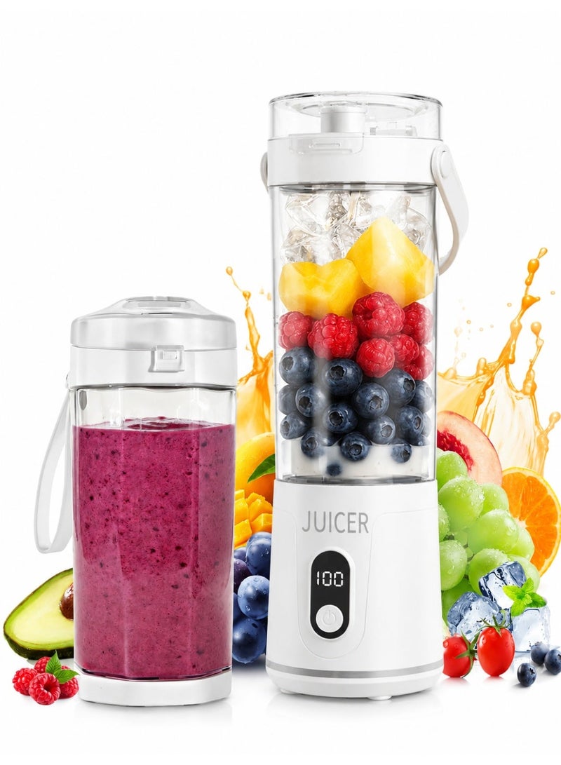 Manopola 2026 Upgrade 700 ML Portable Smoothie Blender, Rechargeable Personal Blende, Contains both Automatic and Pulse Functions, with Travel Cup and Lid, 6 Sharp Blades, Mixer Blender Machine Kitchen - Image 1