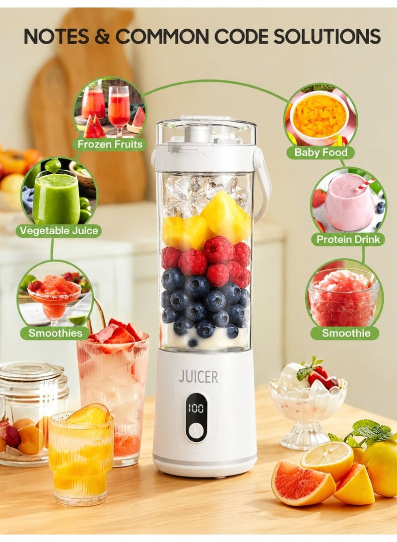Manopola 2026 Upgrade 700 ML Portable Smoothie Blender, Rechargeable Personal Blende, Contains both Automatic and Pulse Functions, with Travel Cup and Lid, 6 Sharp Blades, Mixer Blender Machine Kitchen - Image 2