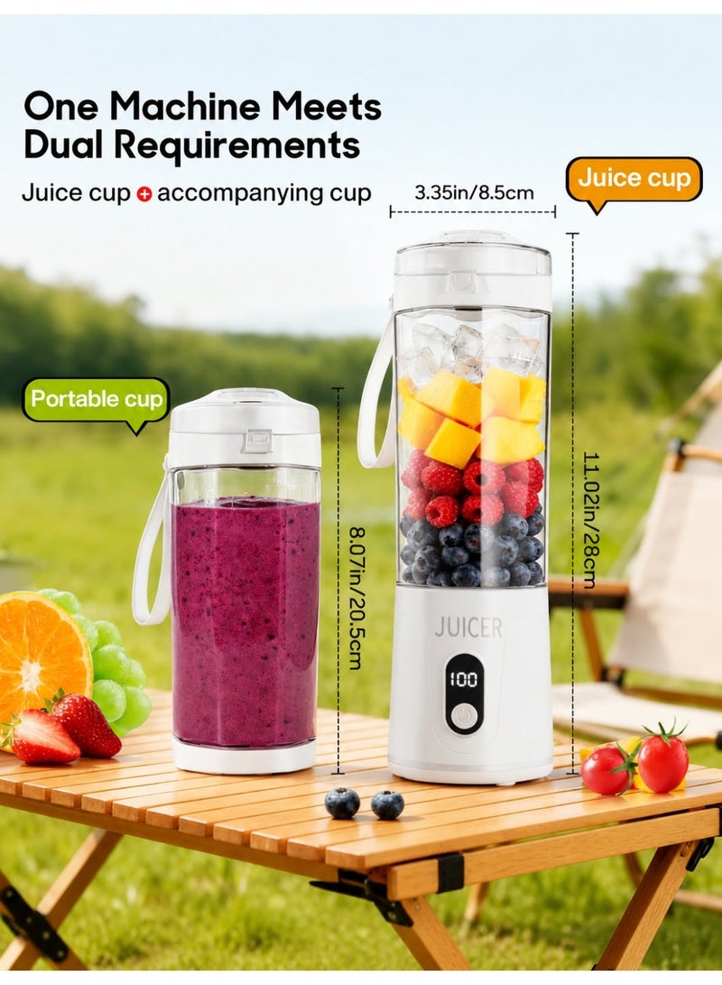 Manopola 2026 Upgrade 700 ML Portable Smoothie Blender, Rechargeable Personal Blende, Contains both Automatic and Pulse Functions, with Travel Cup and Lid, 6 Sharp Blades, Mixer Blender Machine Kitchen - Image 4