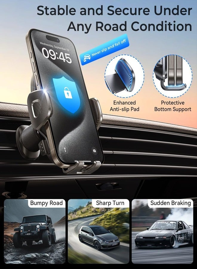 MRGLAS Phone Holders for Your Car Vent with Double Metal Hook Clip, 【One-Hand Operation】 Air Vent Cell Phone Car Mount, Universal Automobile Cradle Fit for iPhone 17 Android and All Smartphones - Image 5