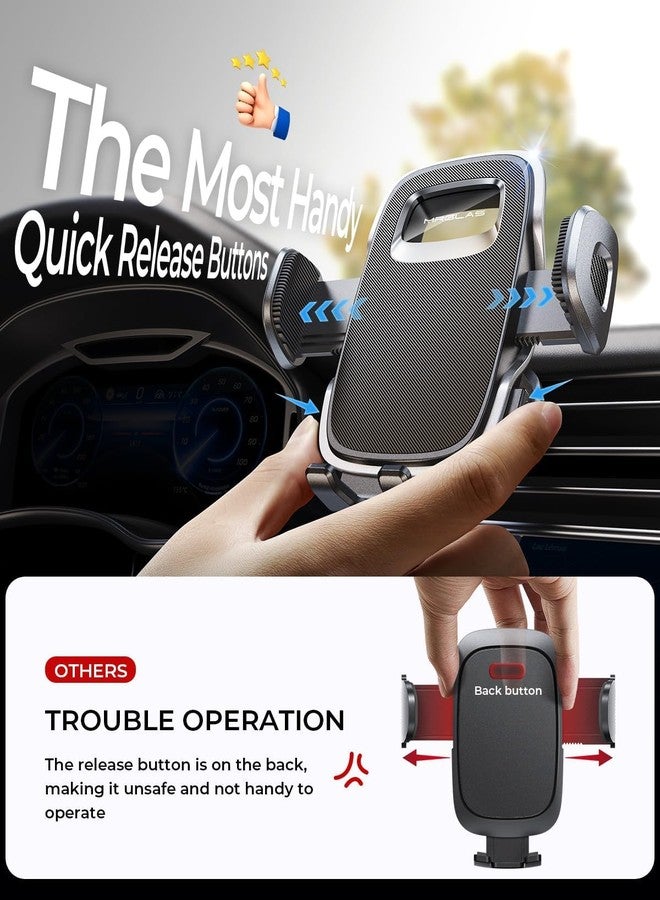 MRGLAS Phone Holders for Your Car Vent with Double Metal Hook Clip, 【One-Hand Operation】 Air Vent Cell Phone Car Mount, Universal Automobile Cradle Fit for iPhone 17 Android and All Smartphones - Image 3