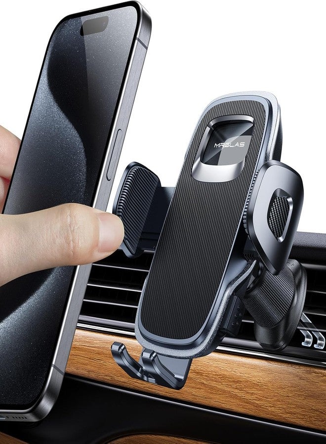 MRGLAS Phone Holders for Your Car Vent with Double Metal Hook Clip, 【One-Hand Operation】 Air Vent Cell Phone Car Mount, Universal Automobile Cradle Fit for iPhone 17 Android and All Smartphones - Image 1