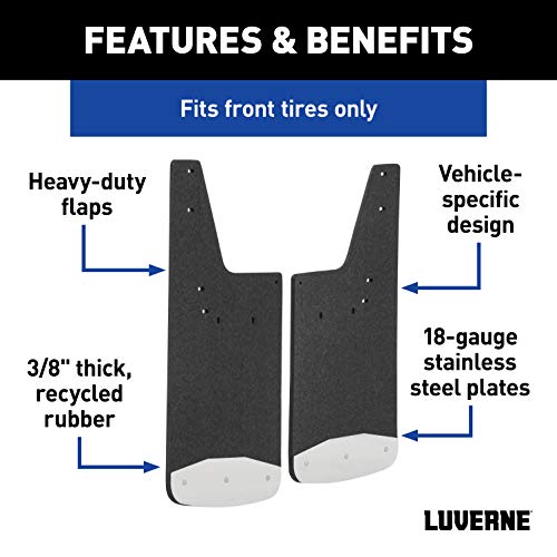 LUVERNE 250932 Front 12-Inch x 23-Inch Textured Rubber Mud Guards, Select Dodge, Ram 1500, 2500, 3500, 4500, 5500 , Black - Image 3