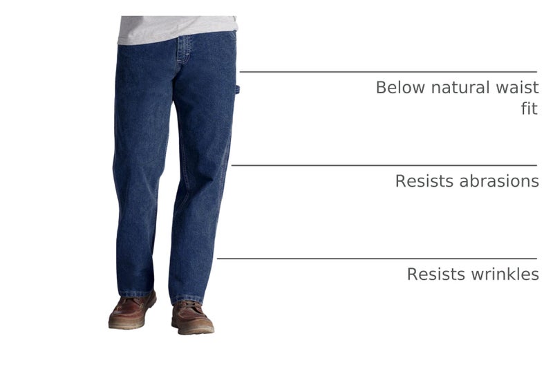 Lee Men's Loose-Fit Straight Leg Carpenter Jean, Original Stone, 34W x 30L - Image 2