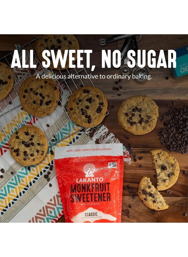 Lakanto Monk Fruit Sweetener With Erythritol, White Sugar Substitute From Monk Fruit Extract, Classic White Sugar Replacement for Baking, Coffee & Tea, Gluten Free, Low Carb, Non GMO, Keto, 1 LB Bag - Image 2