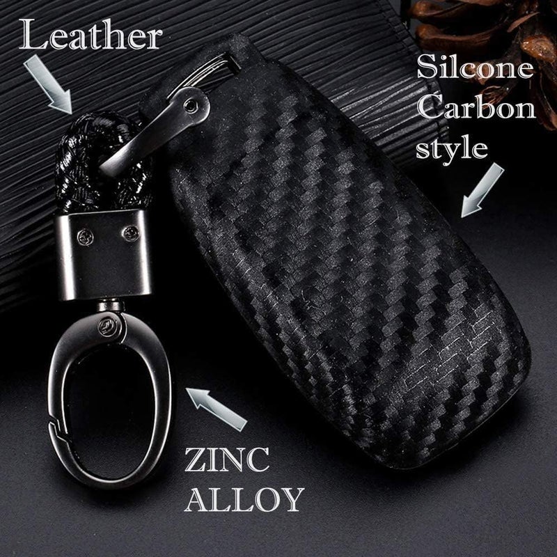 Luckam Silicone carbon fiber catchy style smart keyless remote Key Fob case Cover For Mercedes-Benz E-Class S-Class W213 2016 2017 2018 2019 keychain Benz new key, 12 Years - Image 2