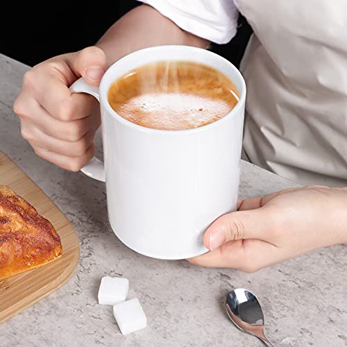 Smilatte 20 OZ Extra Large Ceramic Coffee Mug, M017 Classic Porcelain Boss Super Big Tea Cup with Handle for Office and Home, White - Image 4