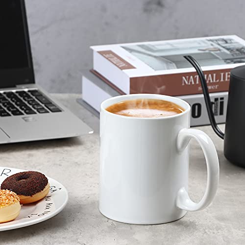 Smilatte 20 OZ Extra Large Ceramic Coffee Mug, M017 Classic Porcelain Boss Super Big Tea Cup with Handle for Office and Home, White - Image 2