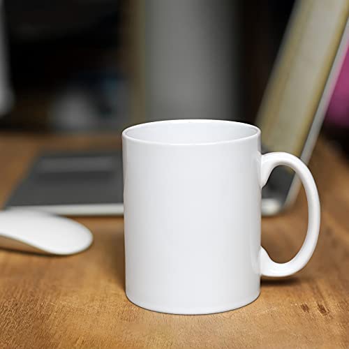Smilatte 20 OZ Extra Large Ceramic Coffee Mug, M017 Classic Porcelain Boss Super Big Tea Cup with Handle for Office and Home, White - Image 3