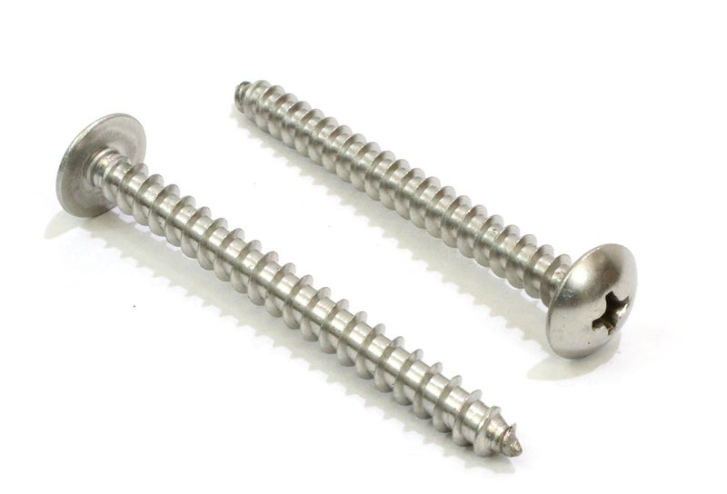 Bolt Dropper No. 8 x 1-1/2" Stainless Truss Head Phillips Wood Screw, (100 pc), 18-8 (304) Stainless Steel Sheet Metal Screws, Type A Point, Plain Finish by - Image 1