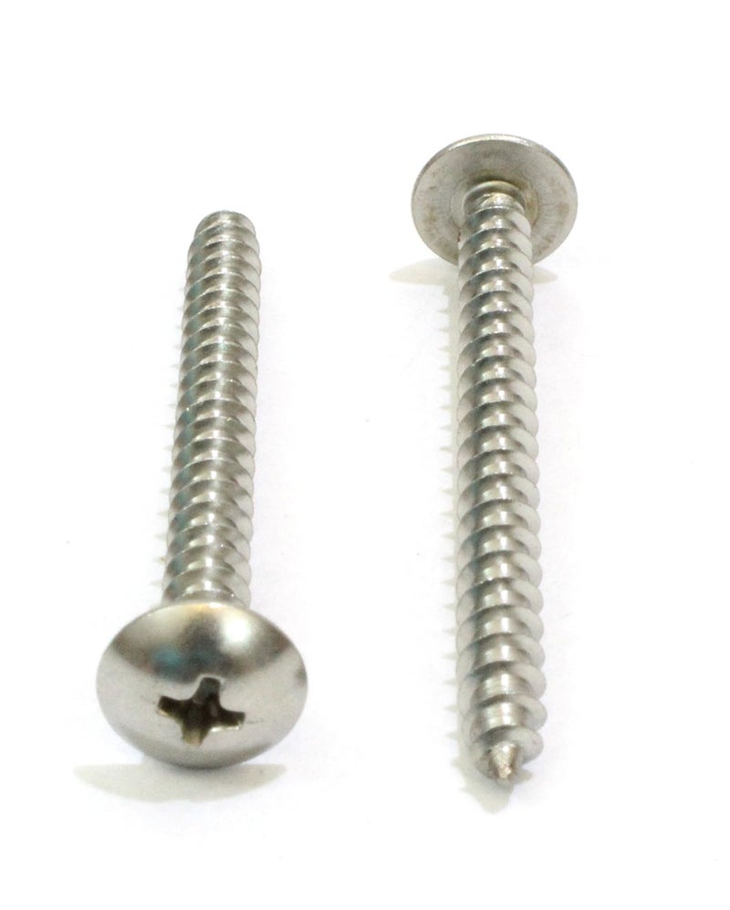 Bolt Dropper No. 8 x 1-1/2" Stainless Truss Head Phillips Wood Screw, (100 pc), 18-8 (304) Stainless Steel Sheet Metal Screws, Type A Point, Plain Finish by - Image 3
