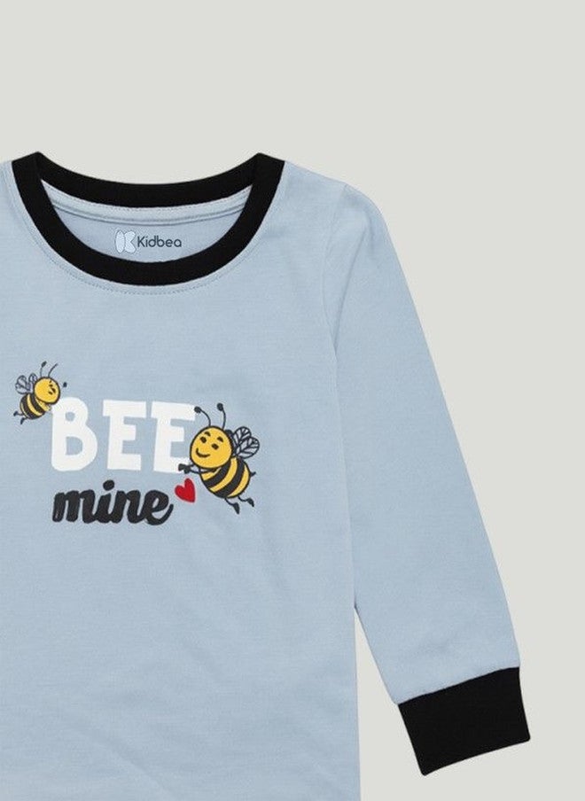 Kidbea Kids Bee Graphic Printed Night Suit with Joggers - Image 5