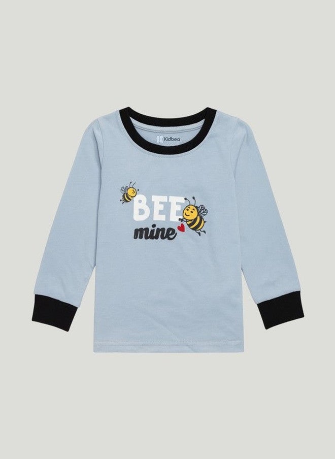 Kidbea Kids Bee Graphic Printed Night Suit with Joggers - Image 2